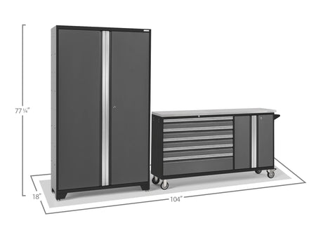 Bold Series 2 Piece Cabinet Set with Project Center and 42 In. Locker