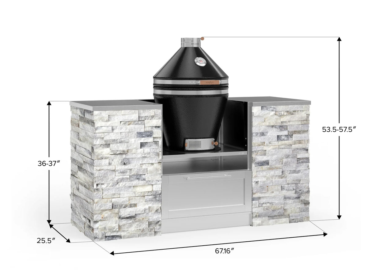 Outdoor Kitchen Signature Series 6 Piece Cabinet Set with Kamado Cabinet with Kamado