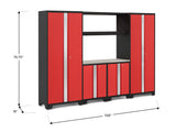Bold Series 6 Piece Cabinet Set with Multi-Use Locker, Base Cabinet, Display Shelf, and Worktop