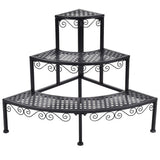 3-Tier Corner Metal Flower Ladder Plant Stand