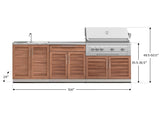 Outdoor Kitchen Stainless-Steel 5 Piece Cabinet Set with Bar, Sink, Grill Cabinet, Platinum Grill, and Countertop