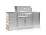 Outdoor Kitchen Signature Series 6 Piece Cabinet Set with Platinum Grill, 3 Drawer, 1 Door and Grill Cabinet