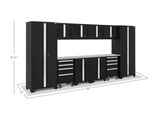 Bold Series 12 Piece Cabinet Set with Tool, Base, Wall Cabinets and 2 Lockers