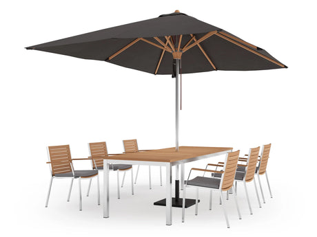 Monterey 6 Seater Dining Set with 96 In. Table with Umbrella