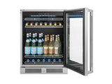 Pro Series 6 Piece Cabinet Set with Base, Wall Cabinet, Locker and Glass Door Fridge