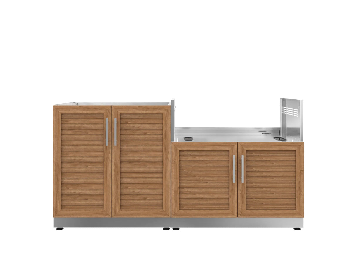 Outdoor Kitchen Stainless Steel 2 Piece Cabinet Set with Base and Grill Cabinet