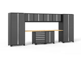 Pro Series 10 Piece Cabinet Set with Locker, Base, Tool Drawer Cabinet and 56 In. Worktop
