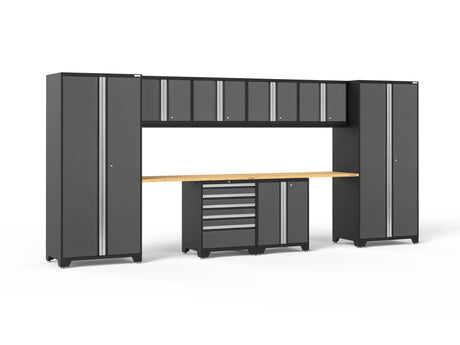 Pro Series 10 Piece Cabinet Set with Locker, Base, Tool Drawer Cabinet and 56 In. Worktop