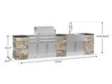 Outdoor Kitchen Signature Series 11 Piece Cabinet Set with Dual Side Burner, Sink, Platinum Grill and Grill Cabinet