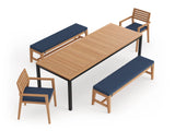 Rhodes 8 Seater Dining Set with 96 In. Table and Bench Seating