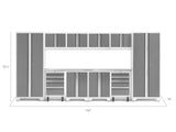 Bold Series 12 Piece Cabinet Set with Tool, Base, Wall Cabinets and 2 Lockers