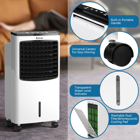 3-in-1 Portable Evaporative Air Conditioner Cooler with Remote Control