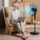 16 Inches Adjustable Height Fan with Quiet Oscillating Stand for Home and Office