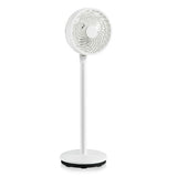 9 Inch Portable Oscillating Pedestal Floor Fan with Adjustable Heights and Speeds-White