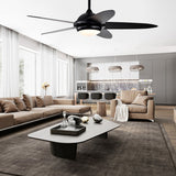 52 Inch Ceiling Fan with Lights and 3 Lighting Colors-Black