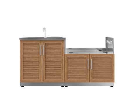 Outdoor Kitchen Stainless Steel 2 Piece Cabinet Set with Sink and Grill Cabinet