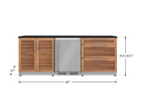 Outdoor Kitchen Stainless Steel 5 Piece Cabinet Set with 3-Drawer, 2-Door Cabinet, Countertops and Fridge