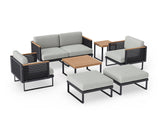 Monterey 6 Seater Chat Set with Coffee Table and Side Table