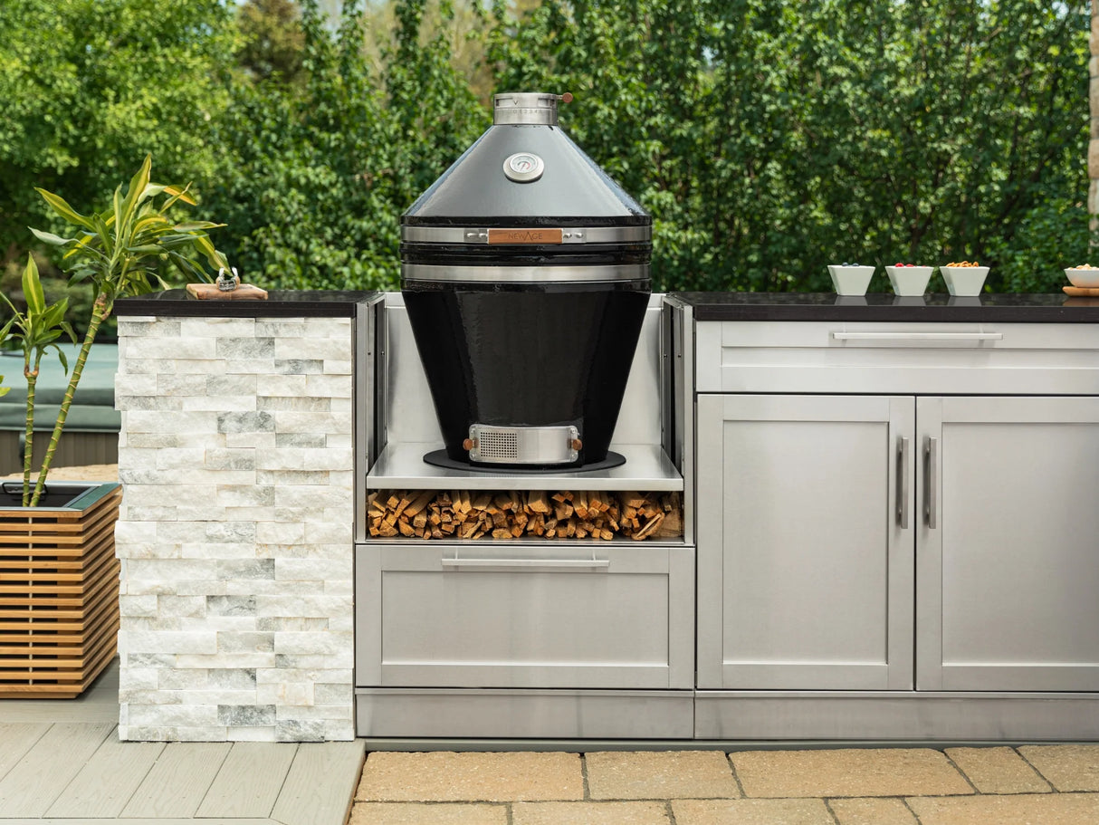 Outdoor Kitchen Signature Series 6 Piece Cabinet Set with Kamado and Grill Cabinet