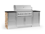 Outdoor Kitchen Signature Series 6 Piece Cabinet Set with Platinum Grill, 3 Drawer, 1 Door and Grill Cabinet