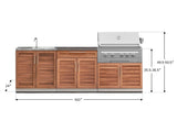 Outdoor Kitchen Stainless-Steel 5 Piece Cabinet Set with Bar, Sink, Grill Cabinet, Platinum Grill, and Countertop