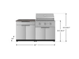 Outdoor Kitchen Stainless-Steel 4 Piece Cabinet Set with Bar, Grill Cabinet, Performance Grill, and Countertop