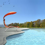 Patio Hanging Swing Hammock Chaise Lounger Chair with Canopy-Orange