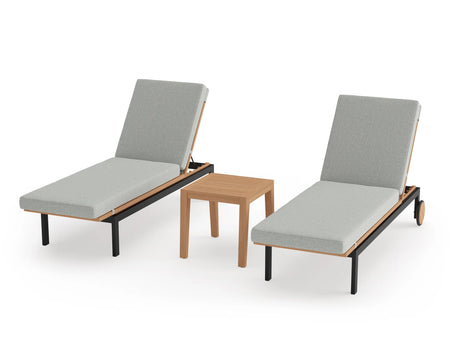 Rhodes Chaise Lounge (Set of 2) with Side Table