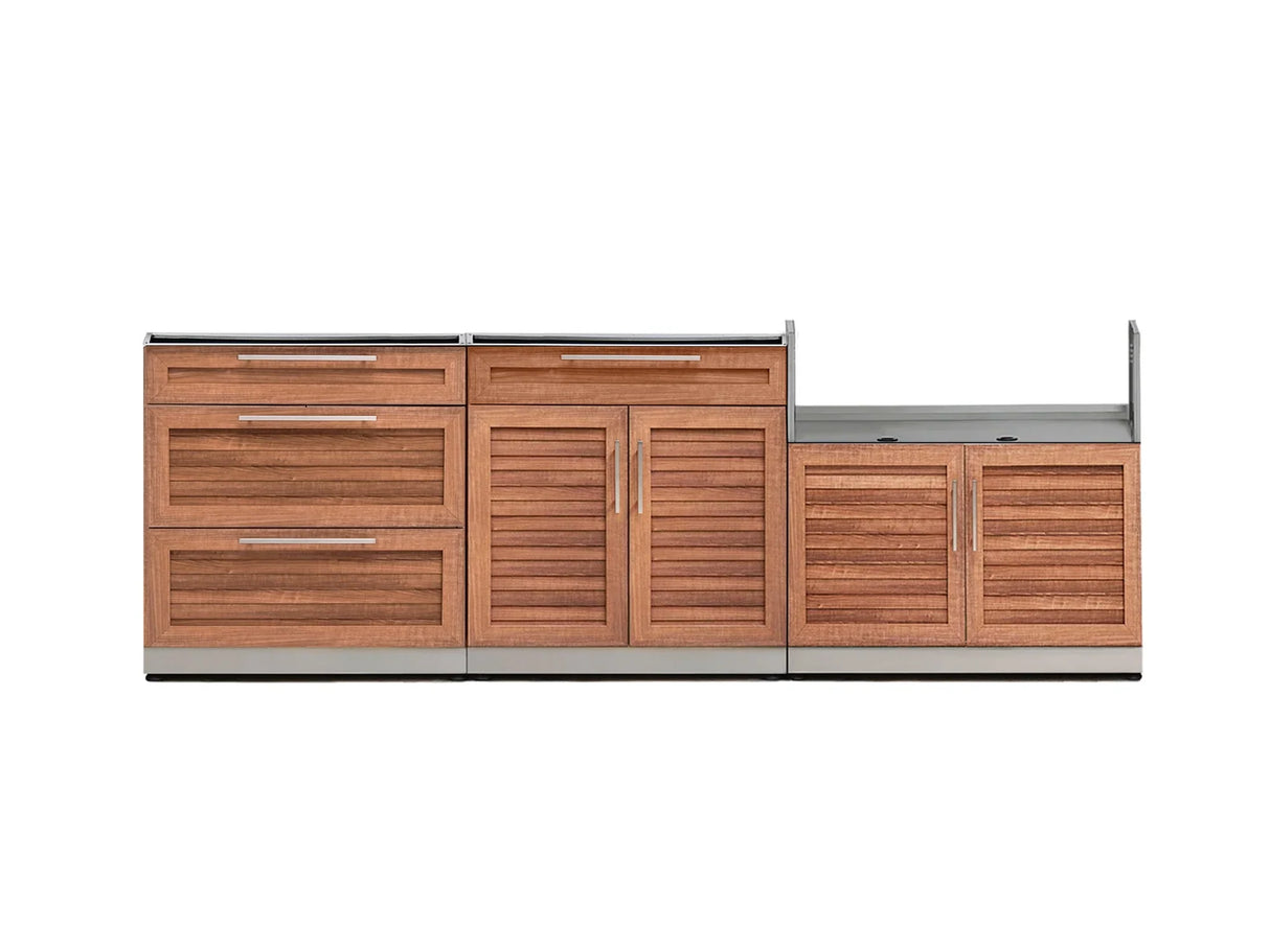 Outdoor Kitchen Stainless Steel 3 Piece Cabinet Set with 3-Drawer, Bar and Grill Cabinet