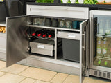 Outdoor Kitchen Signature Series 8 Piece L Shape Cabinet Set with Dual Side Burner, Bar 2 Door and Grill Cabinet