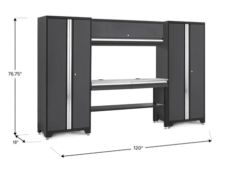 Bold Series 5 Piece Set with 30 in Locker, Wall Cabinet and Worktop