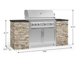 Outdoor Kitchen Signature Series 6 Piece Cabinet Set with Platinum Grill and Grill Cabinet