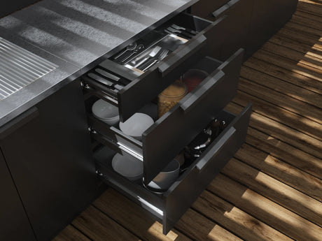 Outdoor Kitchen Stainless Steel 6 Piece Cabinet Set with Sink, 3-Drawer, 2-Door and Wall Cabinets