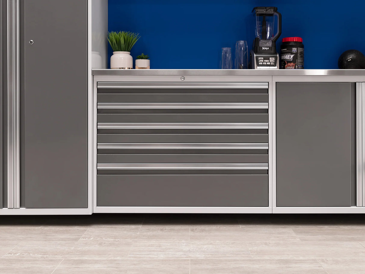Pro Series 5 Piece Cabinet Set with Wall, Tool Cabinet, Locker and 84 In. Workbench