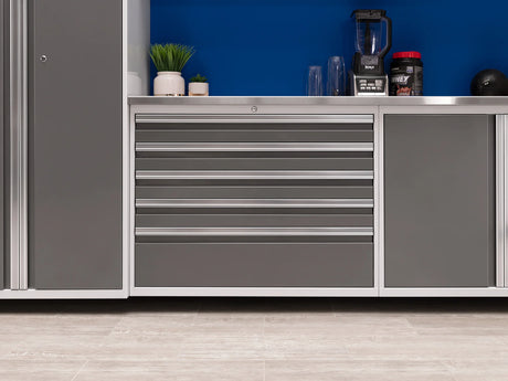 Pro Series 5 Piece Cabinet Set with Wall, Tool Cabinet, Locker and 84 In. Workbench