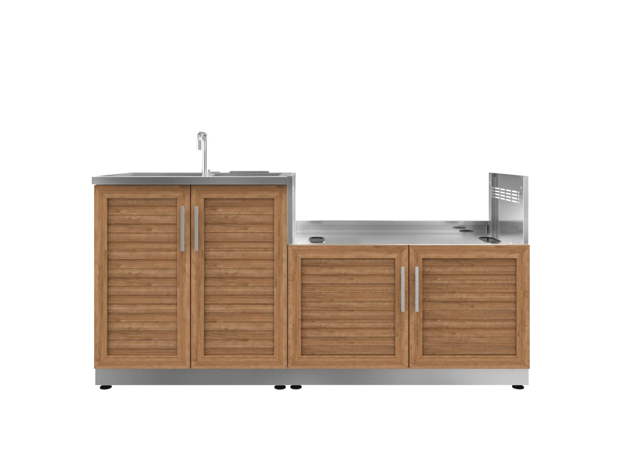 Outdoor Kitchen Stainless Steel 2 Piece Cabinet Set with Sink and Grill Cabinet