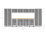 Bold Series 12 Piece Cabinet Set with Tool, Base, Wall Cabinets and 2 Lockers