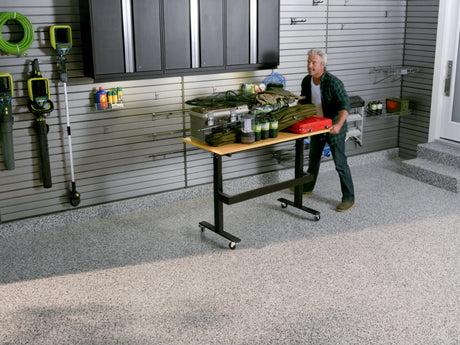 56 In. Manual Adjustable Height Worktable with Drawer