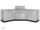 Outdoor Kitchen Stainless Steel 5 Piece Cabinet Set with 2-Door, Bar, Grill and Corner Cabinets