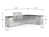 Outdoor Kitchen Signature Series 11 Piece L Shaped Cabinet Set with 3 Drawer, Bar, Dual Side Burner, Grill and Grill Cabinet