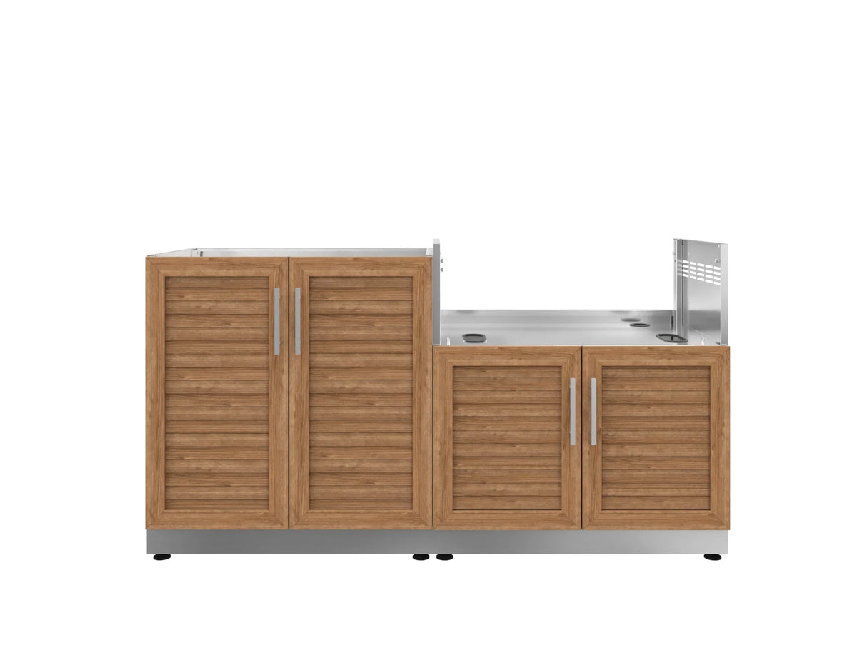 Outdoor Kitchen Stainless Steel 2 Piece Cabinet Set with Base and Grill Cabinet