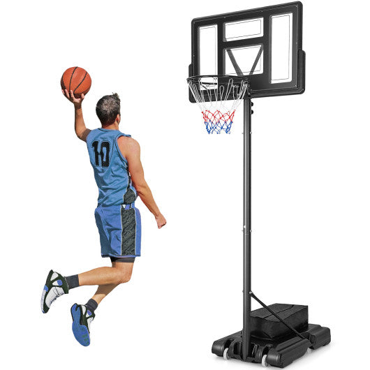 4.4-10 Feet Adjustable Basketball Hoop System with Weight Bag and 2 Nets