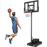4.4-10 Feet Adjustable Basketball Hoop System with Weight Bag and 2 Nets