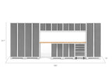 Bold Series 12 Piece Cabinet Set with Tool, Base, Wall Cabinets and 3 Lockers