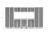 Bold Series 9 Piece Cabinet Set with 2 Base, Tool, Wall Cabinets and 30 In. Lockers