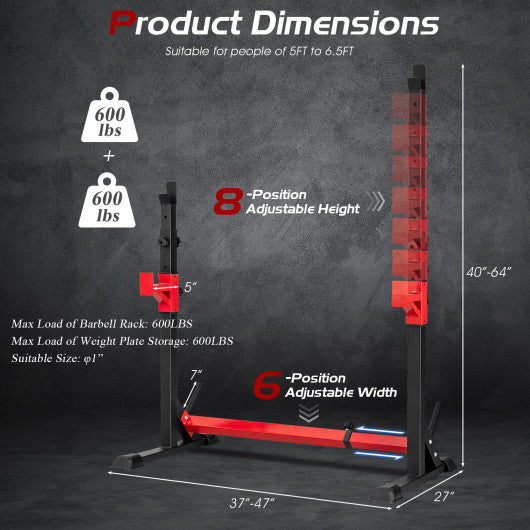 Adjustable Squat Rack Stand for Home Gym Fitness