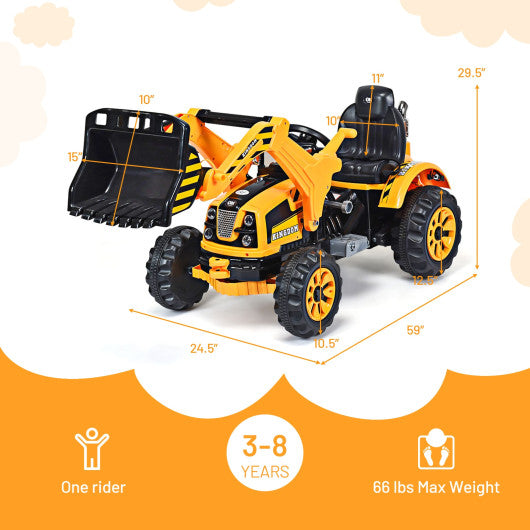 12 V Battery Powered Kids Ride on Dumper Truck-Yellow.