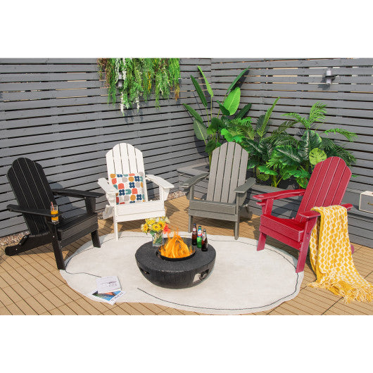 Foldable Weather Resistant Patio Chair with Built-in Cup Holder-Red