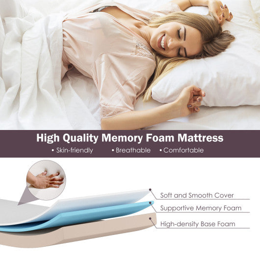 Rollaway Folding Bed with Memory Foam Mattress and Dust-Proof Bag Made in Italy