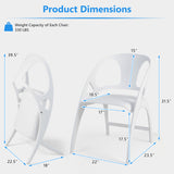 Folding Dining Chairs Set of 2 with Armrest and High Backrest-White